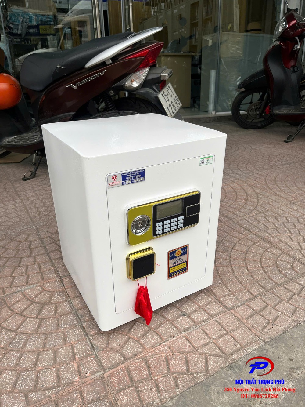 Két việt tiệp điện tử K50 bo viền màu trắng